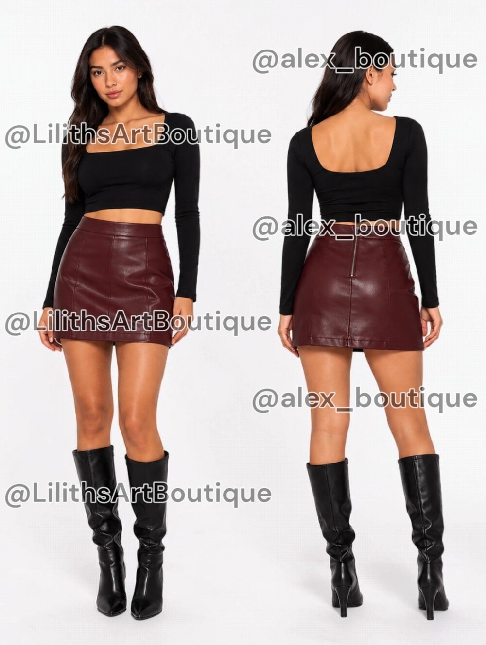 Forever 21 Faux Leather Mini Skirt | Burgundy Maroon Y2K High Rise